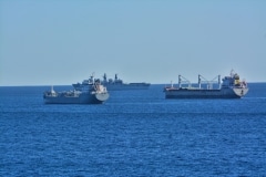 Gibraltar - HMS Bulwark arrives for Amphibious Landing Exercise