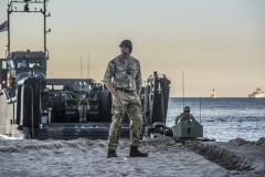 Gibraltar - Preparations for Operation Sea Snake start at Eastern beach with tanks