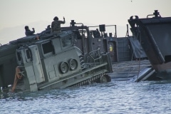 Gibraltar - Preparations for Operation Sea Snake start at Eastern beach with tanks
