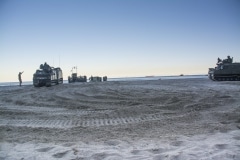 Gibraltar - Preparations for Operation Sea Snake start at Eastern beach with tanks