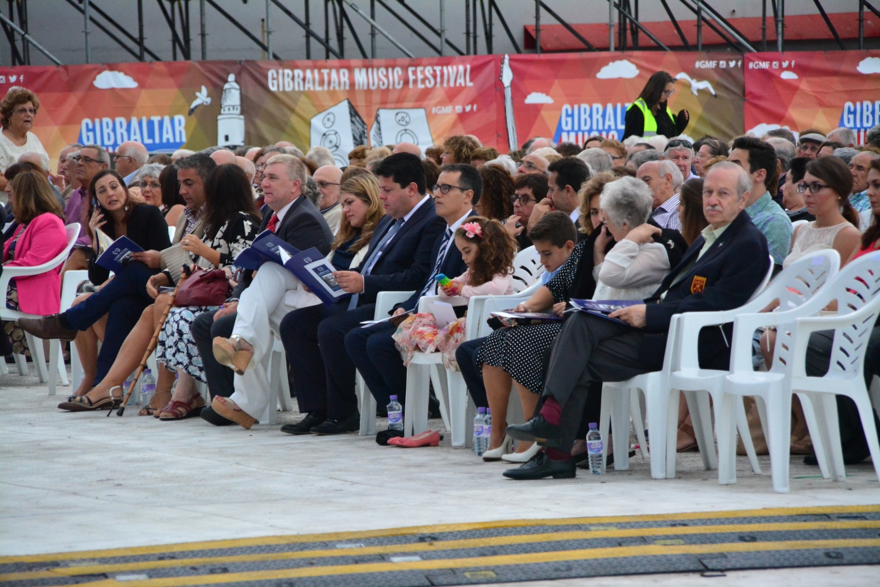 Gibraltar - 7th September 2015 - Gibraltar celebrated its first official Evacuation Commemoration Day with a concert hosted by the government of Gibraltar for some 800 evacuee survivors from the Second World War. The concert was held at the Victoria Stadium using the same stages and facilities used the day earlier by the Gibraltar Music Festival.Evacuation Commemoration Day was officially introduced earlier this year after Gibraltar celebrated 75 years since the whole of the Gibraltar population was evacuated during the second World War. Many of the Gibraltarians were taken to London where some died during the London blitz. Whilst most stayed in London, others were taken to Northern Ireland, Madiera and Jamacia. It was only a confrontation between population leaders that Gibraltarians were allowed back on the Rock after British officials had initially refused to return the population back to its rightful home.