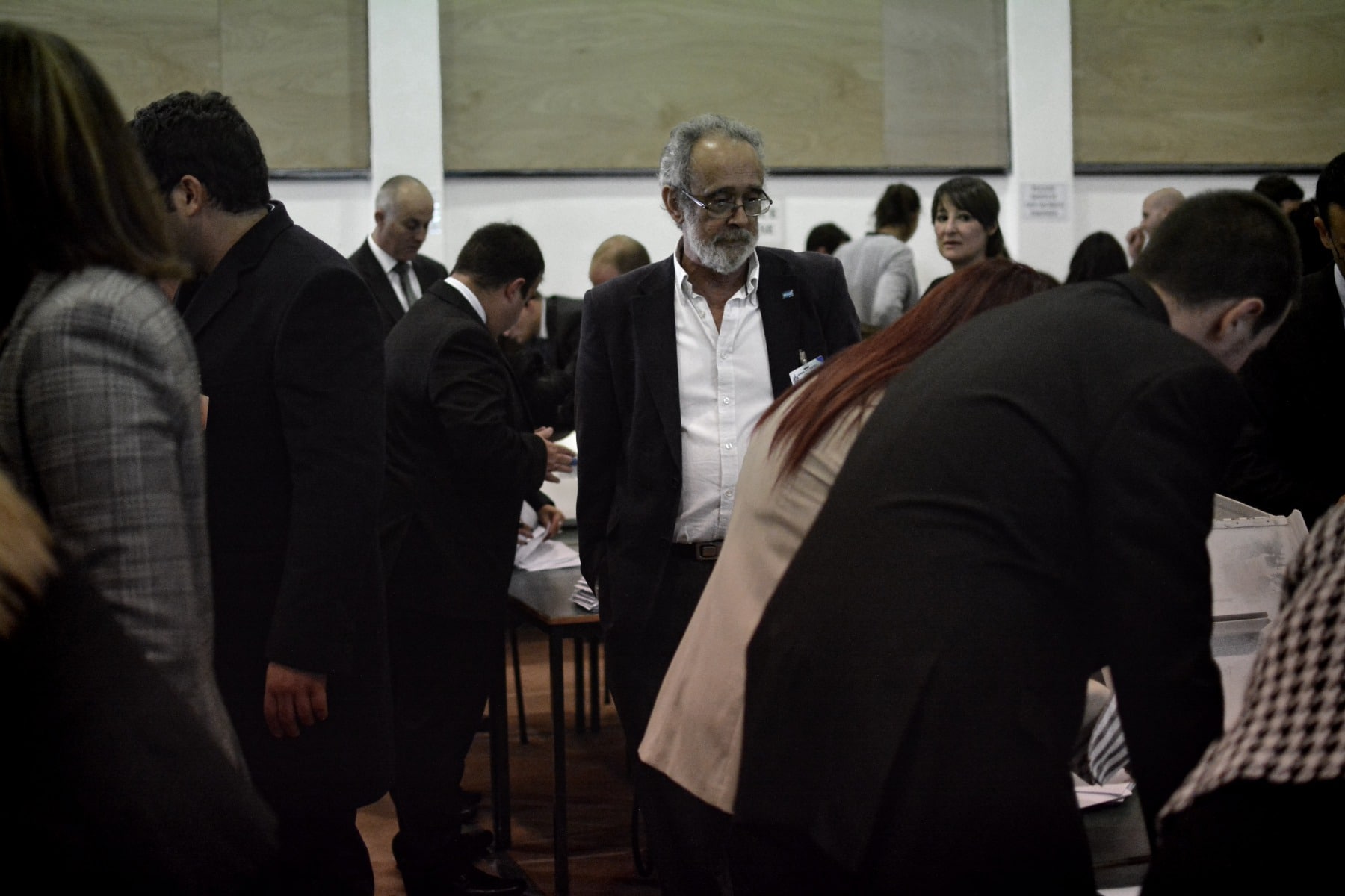 Gibraltar - 27th November 2015 - With security around John Macintosh Hall tightened, the first ballot box surprised everyone arriving dead on 10pm, the time polling stations were supposed to close their doors. A stream of ballot boxes then arrived as GBC announced the results of their exit poll putting the GSLP/Liberal Alliance ahead with 72%. As counting started by midnight candidates started to arrive at John Macintosh Hall where the count is taking place.One of the first candidates to arrive was John Cortes, followed by Edwin Reyes. Moments later Joseph Garcia, Gilbert Licudi, Albert Isola and Steven Linares arrived to a somewhat quite JHM as counting started.The verification count was overseen by agents of both parties, with the Governor Alison Macmilan also visiting JMH to oversee the protocols being followed, as is traditional during general elections in Gibraltar.John Macintosh Hall also saw tonight armed patrols present around the area, in keeping with the high security alert status presently experienced in Gibraltar. The security detail deployed included the presence of an inspector within the armed response detail, this being one of the few occassions in which a high ranking officer has been seen present as part of the unit when in public.