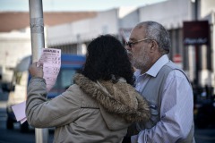 Gibraltar - 26th November 2015 - (Both Joe Bossano for GSLP/Libs and Kim Karnani Santos attended Line Wall Road where tensions were high at one point this morning). Police were today requested to make their presence known at the polling station by Line Wall Road after GSD activists handing leaflets outside the polling station are alleged to have made complaints over the use of the language used by a GSLP/Liberal activist handing leaflets to voters of Moroccan origins.According to reports received by Core Photography the GSD activists complained that the use of the native Moroccan language should not be allowed by those guiding voters outside the polling station, claiming the "official language in Gibraltar is English," according to witnesses present during the incident. This resulted in  tensions between the activists. Police were present to calm down the situation which has been played down as a minor incident. Executive members of the GSD approached over the incident have indicated that they were not at the time aware of such an incident, but have indicated that they would not support such actions and would be looking into the matter.No further known incidents have been reported throughout the day.Voting has been steady throughout the day, with politicians attending the polling stations throughout the morning as voters queue up to vote.The Commissioner of Police has attended polling stations to oversee security in person.