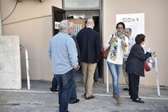 Gibraltar - 26th November 2015 - (Commissioner of police at Town Range Polling Station as he oversees security) Police were today requested to make their presence known at the polling station by Line Wall Road after GSD activists handing leaflets outside the polling station are alleged to have made complaints over the use of the language used by a GSLP/Liberal activist handing leaflets to voters of Moroccan origins.According to reports received by Core Photography the GSD activists complained that the use of the native Moroccan language should not be allowed by those guiding voters outside the polling station, claiming the "official language in Gibraltar is English," according to witnesses present during the incident. This resulted in  tensions between the activists. Police were present to calm down the situation which has been played down as a minor incident. Executive members of the GSD approached over the incident have indicated that they were not at the time aware of such an incident, but have indicated that they would not support such actions and would be looking into the matter.No further known incidents have been reported throughout the day.Voting has been steady throughout the day, with politicians attending the polling stations throughout the morning as voters queue up to vote.The Commissioner of Police has attended polling stations to oversee security in person.