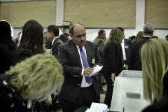 Gibraltar - 27th November 2015 - With security around John Macintosh Hall tightened, the first ballot box surprised everyone arriving dead on 10pm, the time polling stations were supposed to close their doors. A stream of ballot boxes then arrived as GBC announced the results of their exit poll putting the GSLP/Liberal Alliance ahead with 72%. As counting started by midnight candidates started to arrive at John Macintosh Hall where the count is taking place.One of the first candidates to arrive was John Cortes, followed by Edwin Reyes. Moments later Joseph Garcia, Gilbert Licudi, Albert Isola and Steven Linares arrived to a somewhat quite JHM as counting started.The verification count was overseen by agents of both parties, with the Governor Alison Macmilan also visiting JMH to oversee the protocols being followed, as is traditional during general elections in Gibraltar.John Macintosh Hall also saw tonight armed patrols present around the area, in keeping with the high security alert status presently experienced in Gibraltar. The security detail deployed included the presence of an inspector within the armed response detail, this being one of the few occassions in which a high ranking officer has been seen present as part of the unit when in public.