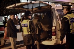 Gibraltar - 27th November 2015 - With security around John Macintosh Hall tightened, the first ballot box surprised everyone arriving dead on 10pm, the time polling stations were supposed to close their doors. A stream of ballot boxes then arrived as GBC announced the results of their exit poll putting the GSLP/Liberal Alliance ahead with 72%. As counting started by midnight candidates started to arrive at John Macintosh Hall where the count is taking place.One of the first candidates to arrive was John Cortes, followed by Edwin Reyes. Moments later Joseph Garcia, Gilbert Licudi, Albert Isola and Steven Linares arrived to a somewhat quite JHM as counting started.The verification count was overseen by agents of both parties, with the Governor Alison Macmilan also visiting JMH to oversee the protocols being followed, as is traditional during general elections in Gibraltar.John Macintosh Hall also saw tonight armed patrols present around the area, in keeping with the high security alert status presently experienced in Gibraltar. The security detail deployed included the presence of an inspector within the armed response detail, this being one of the few occassions in which a high ranking officer has been seen present as part of the unit when in public.
