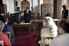 Gibraltar - 27th November 2015 - Fabian Picardo led his GSLP/LiberalAlliance Ministers to the Convent earlier this morning where there were sworn into Government by Acting Governor Alison Macmilan. He and his team then headed to Number Six where they held their first press call as the newly formed Government following a landslide victory.