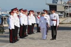 Ceremony of the Change of of  Commander British Forces in Gibraltar. Commodore Mike Walliker OBE RN, was replaced by commodore Tim Henry RN as CB.The ceremony was marked with a 11 gun salute outside The Tower HMNB Gibraltar hosted by the Royal Gibraltar Regiment.
