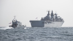 HMS Albion and RFA Lyme Bay leave Gibraltar