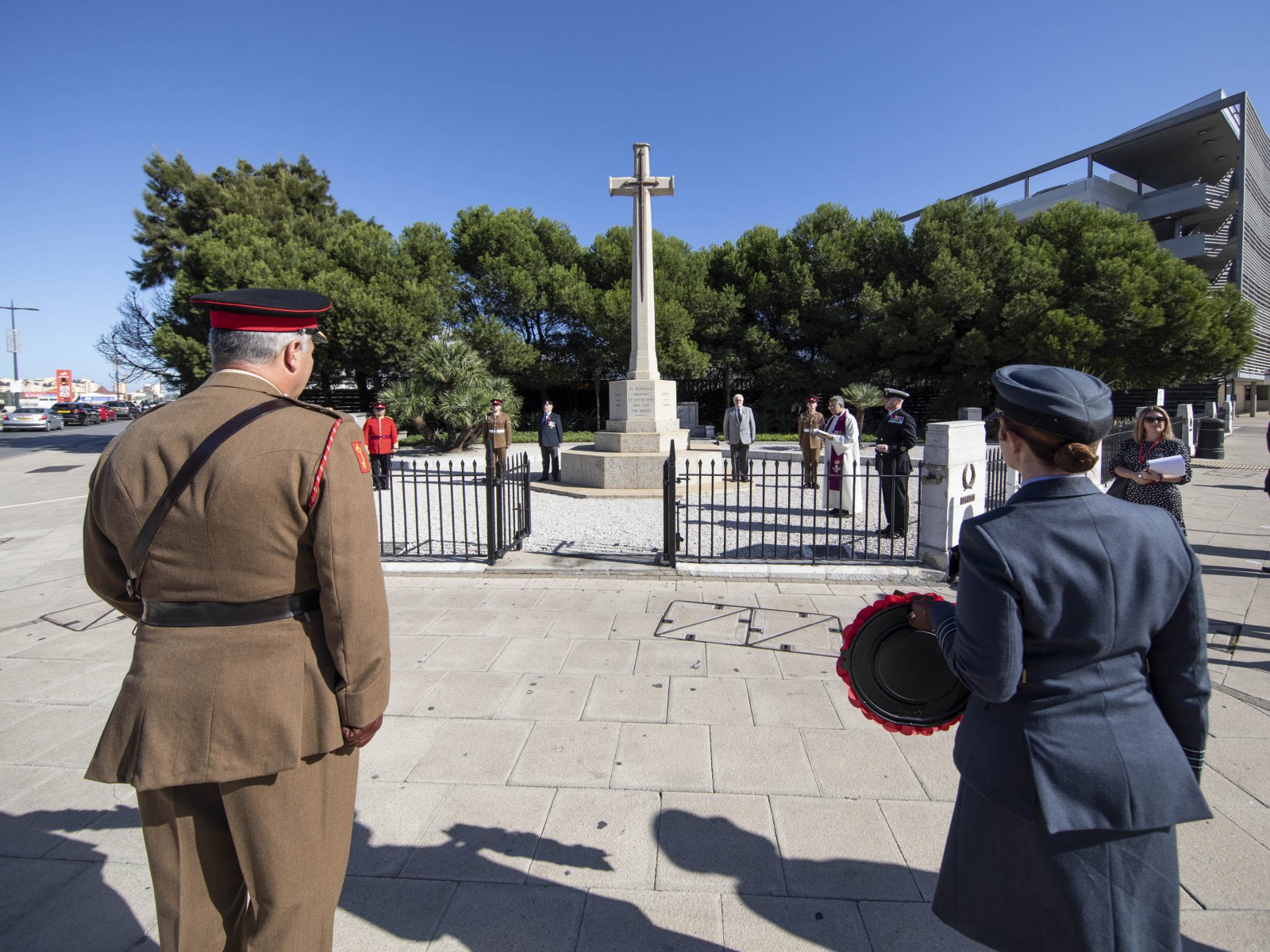 Remembrance Sunday Service at the Cross of Sacrifice, Gibraltar.