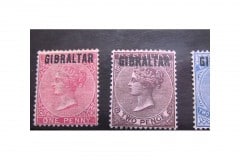 1886-Sellos-Gibraltar-sobreimpreso-Bermuda